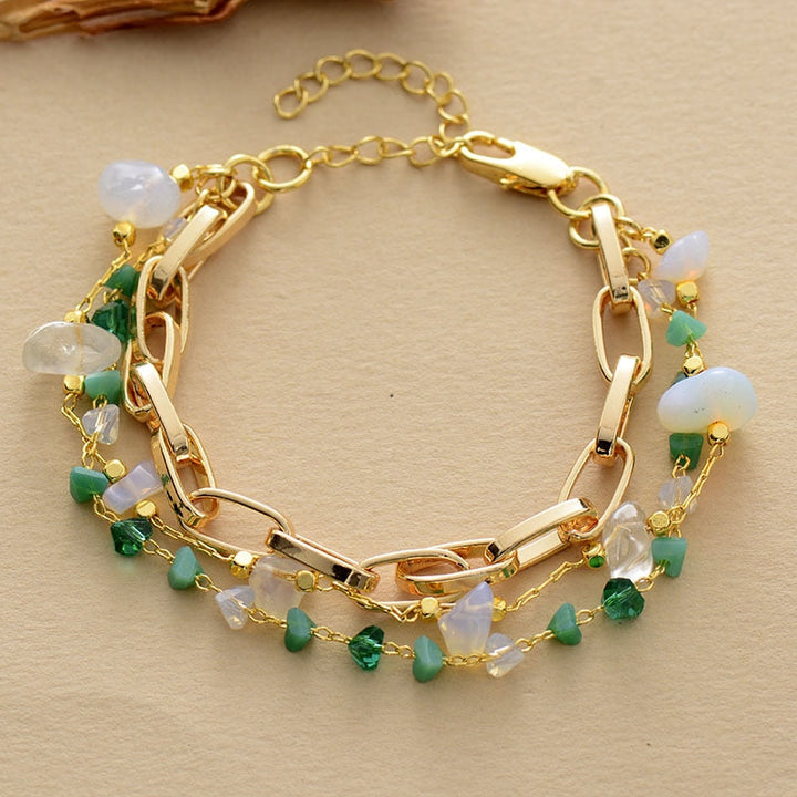 Layered Bracelet Turquoise & Opal – Isabelle-Opal-The Livary