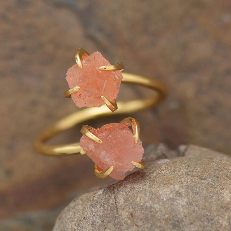 Unique Raw Gemstone Ring - Mira-Amethyst-The Livary