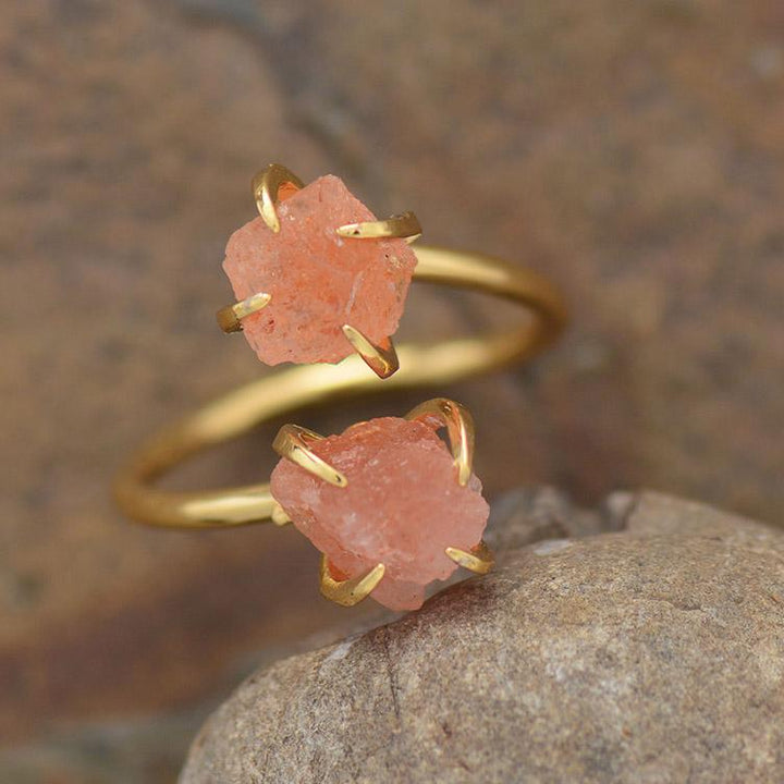 Unique Raw Gemstone Ring - Mira-Amethyst-The Livary