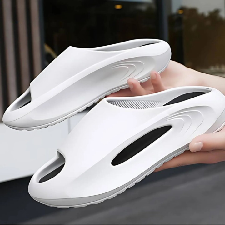 Men's Outdoor Sports Sandals – Cushioned Sole, Lightweight and Stable for Summer - MotionStride™-White and Black-3.5/4.5-The Livary