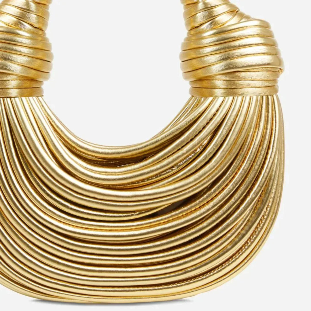 Stylish Knotted Shoulder Bag - Kiana-Gold-The Livary