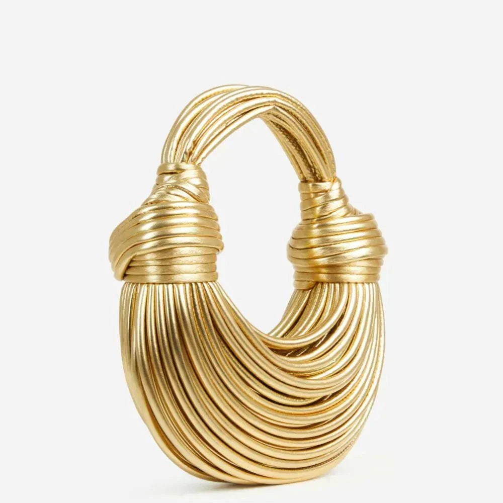 Stylish Knotted Shoulder Bag - Kiana-Gold-The Livary