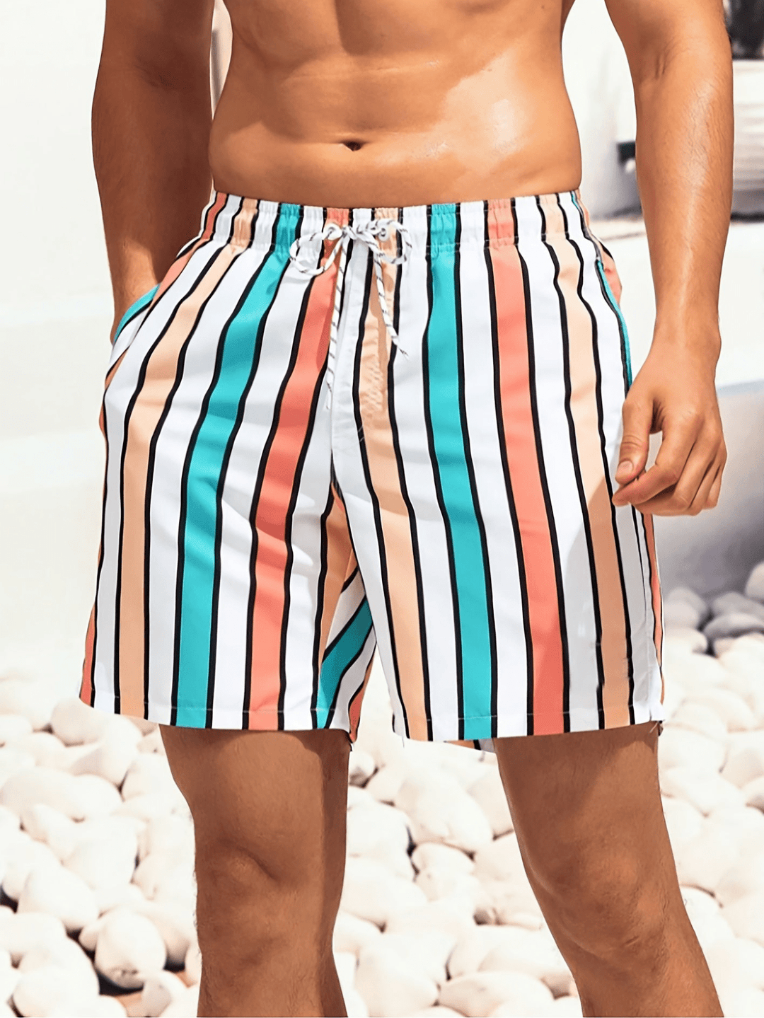 Quick-drying men's swim shorts with a comfortable fit – Luca-Red-S-The Livary