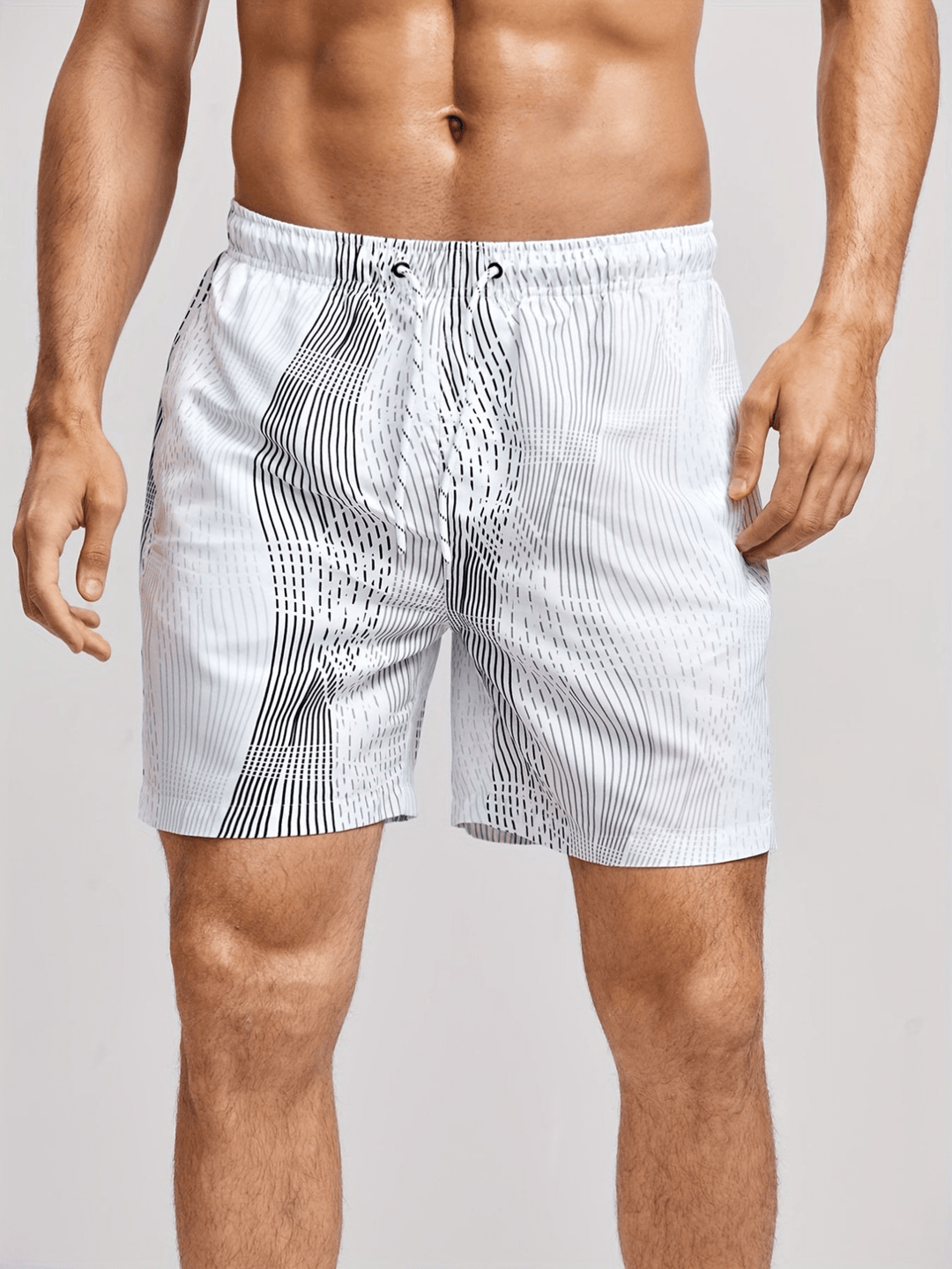 Quick-drying men's swim shorts with a comfortable fit – Luca-White-S-The Livary
