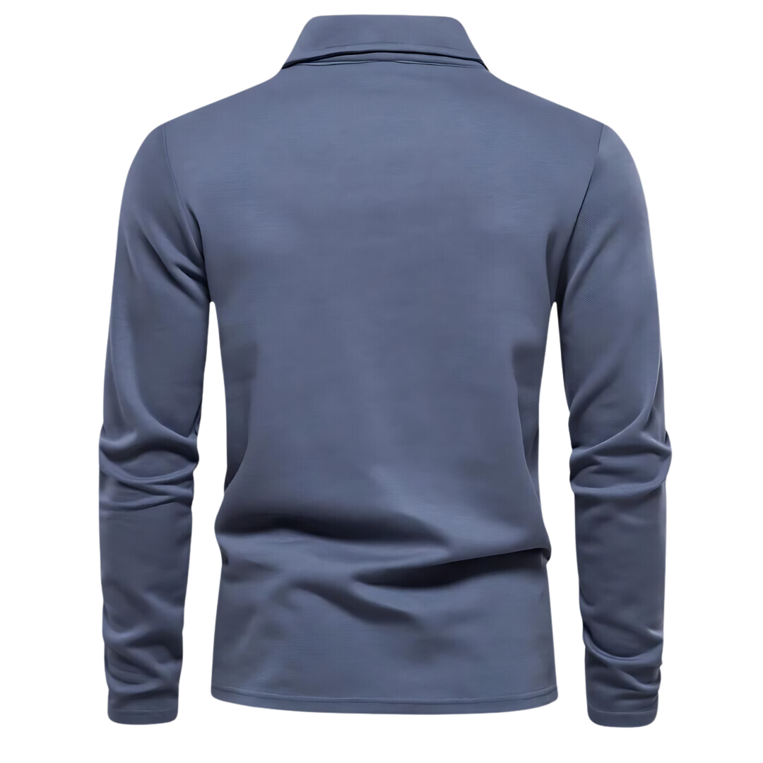 Men's Polo Long Sleeves - Vince-Blue-S-The Livary