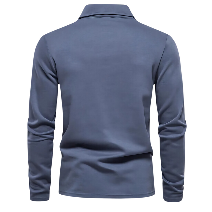 Men's Polo Long Sleeves - Vince-Blue-S-The Livary