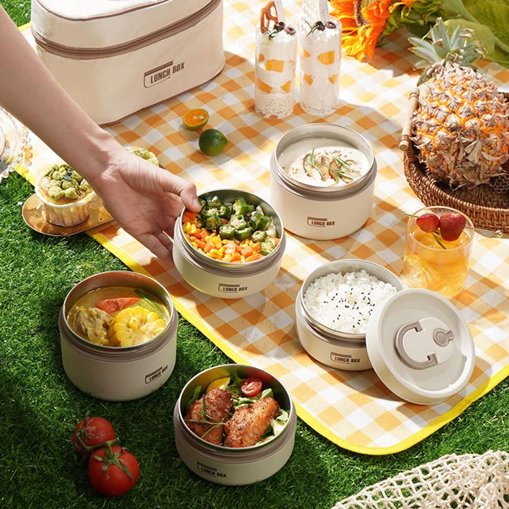 Portable Insulated Meal Container Set - LunchMate-White-2 dozen + bag + FREE cutlery set-The Livary
