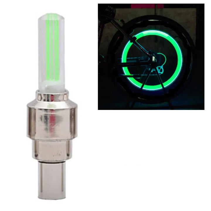 Set of 4 LED Valve Caps – GlowRims-Green-The Livary