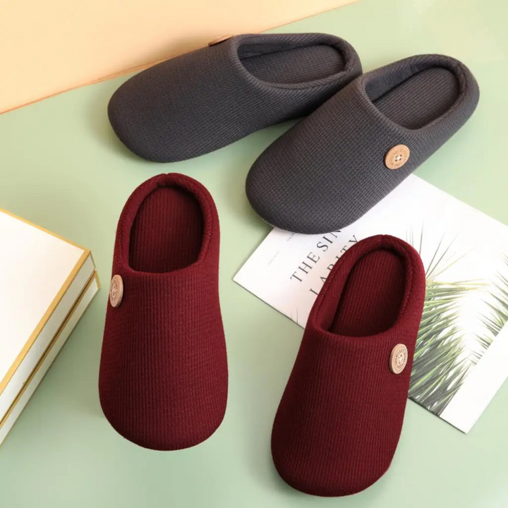Memory Foam Comfort Slippers - CloudStep-3.5-4-Khaki-The Livary