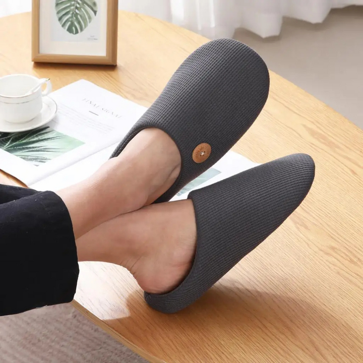 Memory Foam Comfort Slippers - CloudStep-3.5-4-Khaki-The Livary