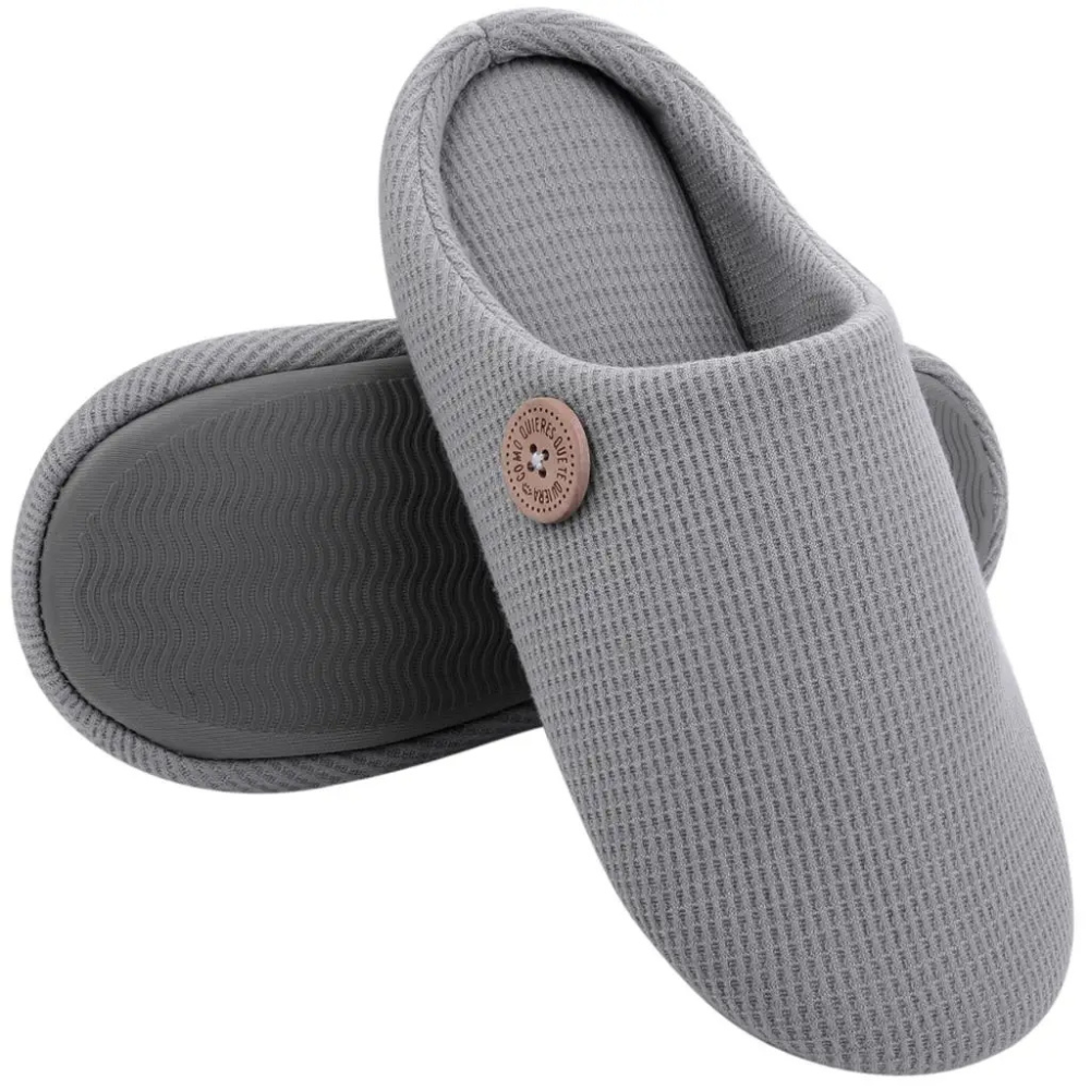 Memory Foam Comfort Slippers - CloudStep-3.5-4-Light grey-The Livary