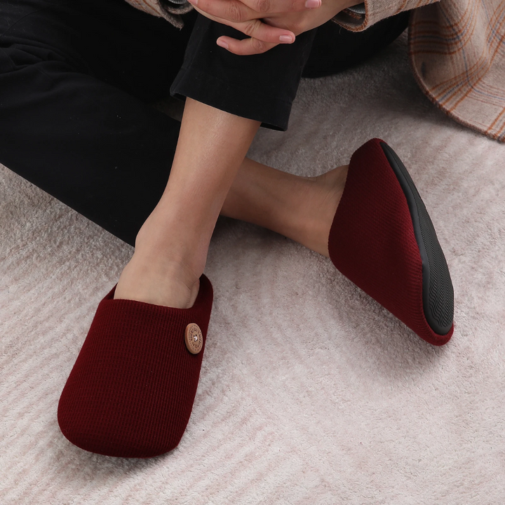 Memory Foam Comfort Slippers - CloudStep-3.5-4-Khaki-The Livary