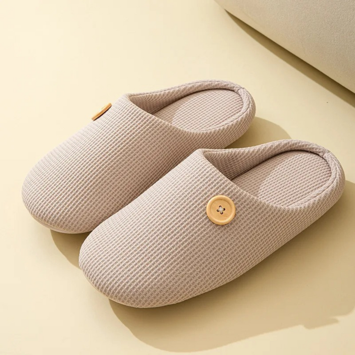 Memory Foam Comfort Slippers - CloudStep-3.5-4-Khaki-The Livary