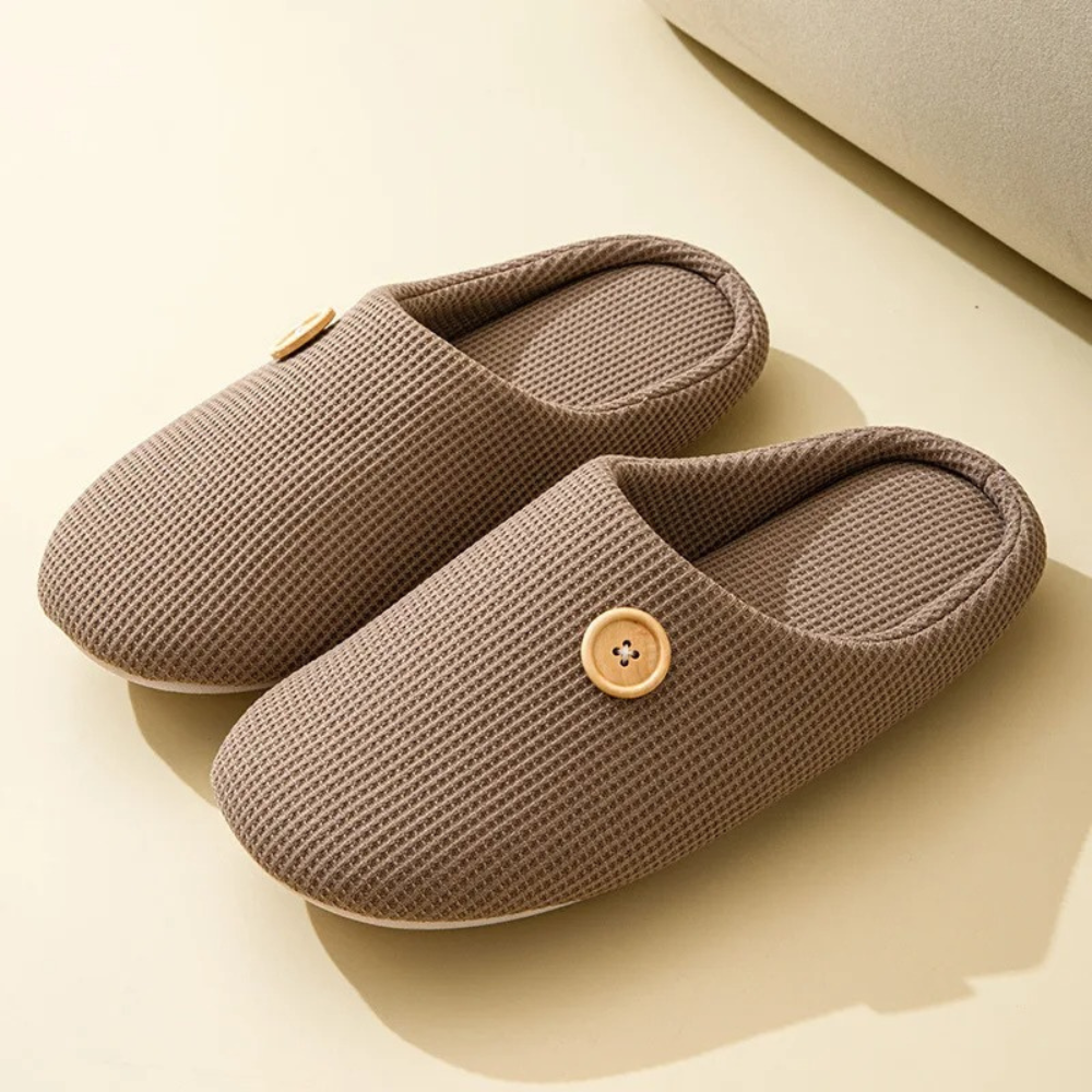 Memory Foam Comfort Slippers - CloudStep-3.5-4-Brown-The Livary