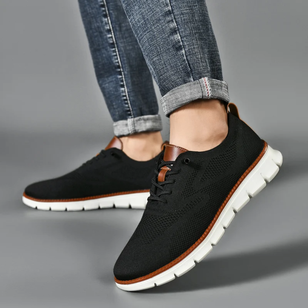 Orthopaedic Knitted Men's Sneakers – Bram-7-White-The Livary