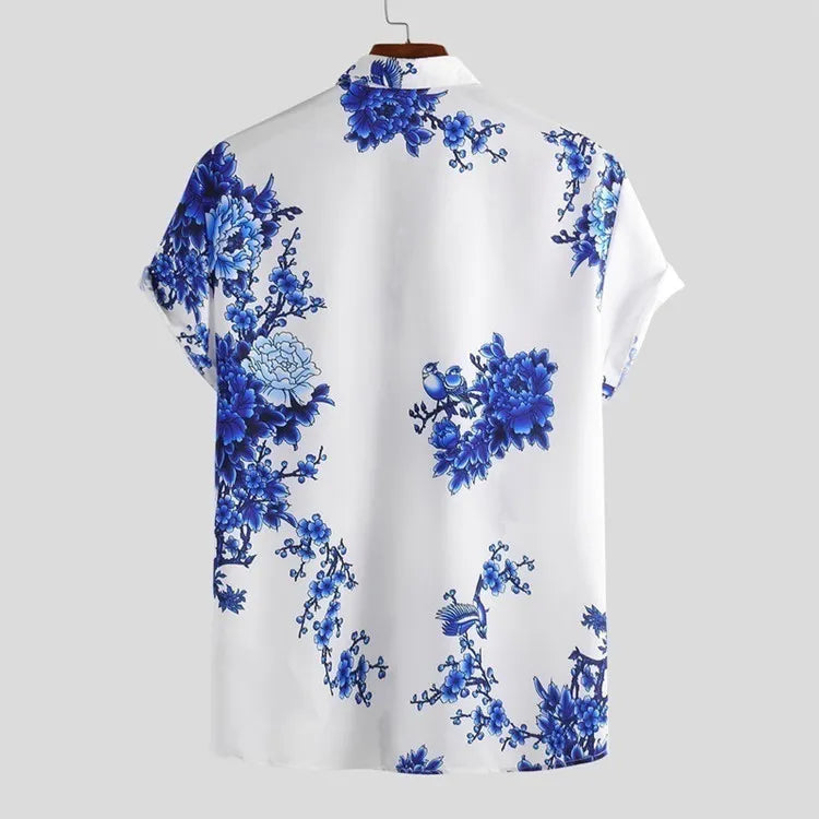 Floral short-sleeved summer shirt for men – Fabrizio-XS-The Livary