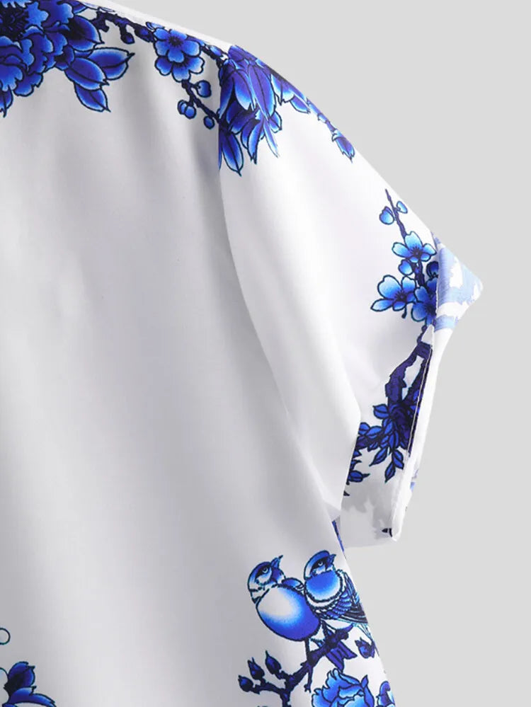 Floral short-sleeved summer shirt for men – Fabrizio-XS-The Livary