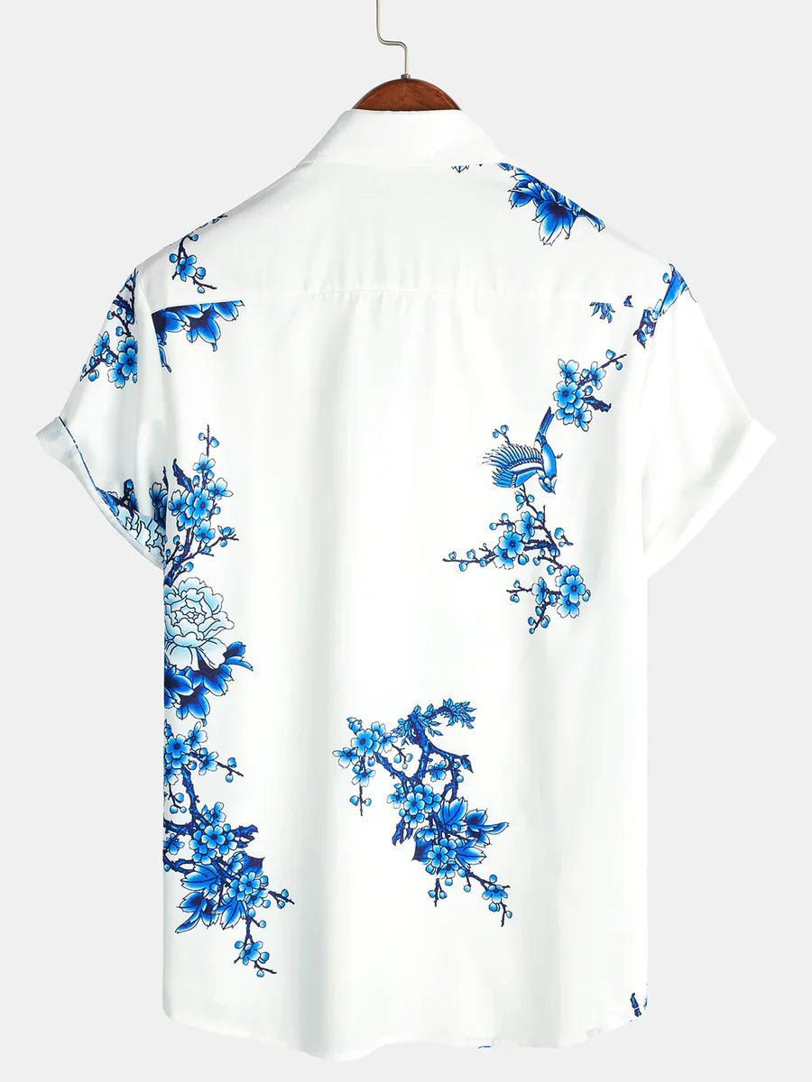 Floral short-sleeved summer shirt for men – Fabrizio-XS-The Livary