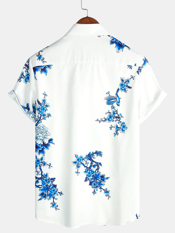 Floral short-sleeved summer shirt for men – Fabrizio-XS-The Livary