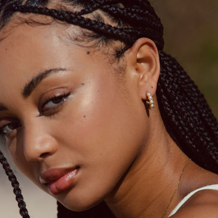 Mini Pearl Earrings - Liora-The Livary