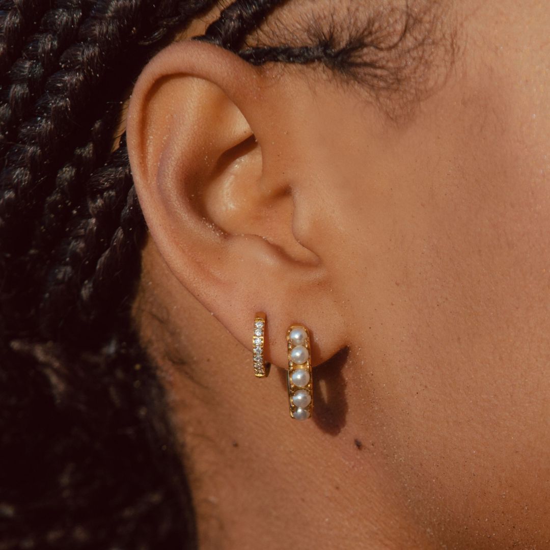 Mini Pearl Earrings - Liora-The Livary