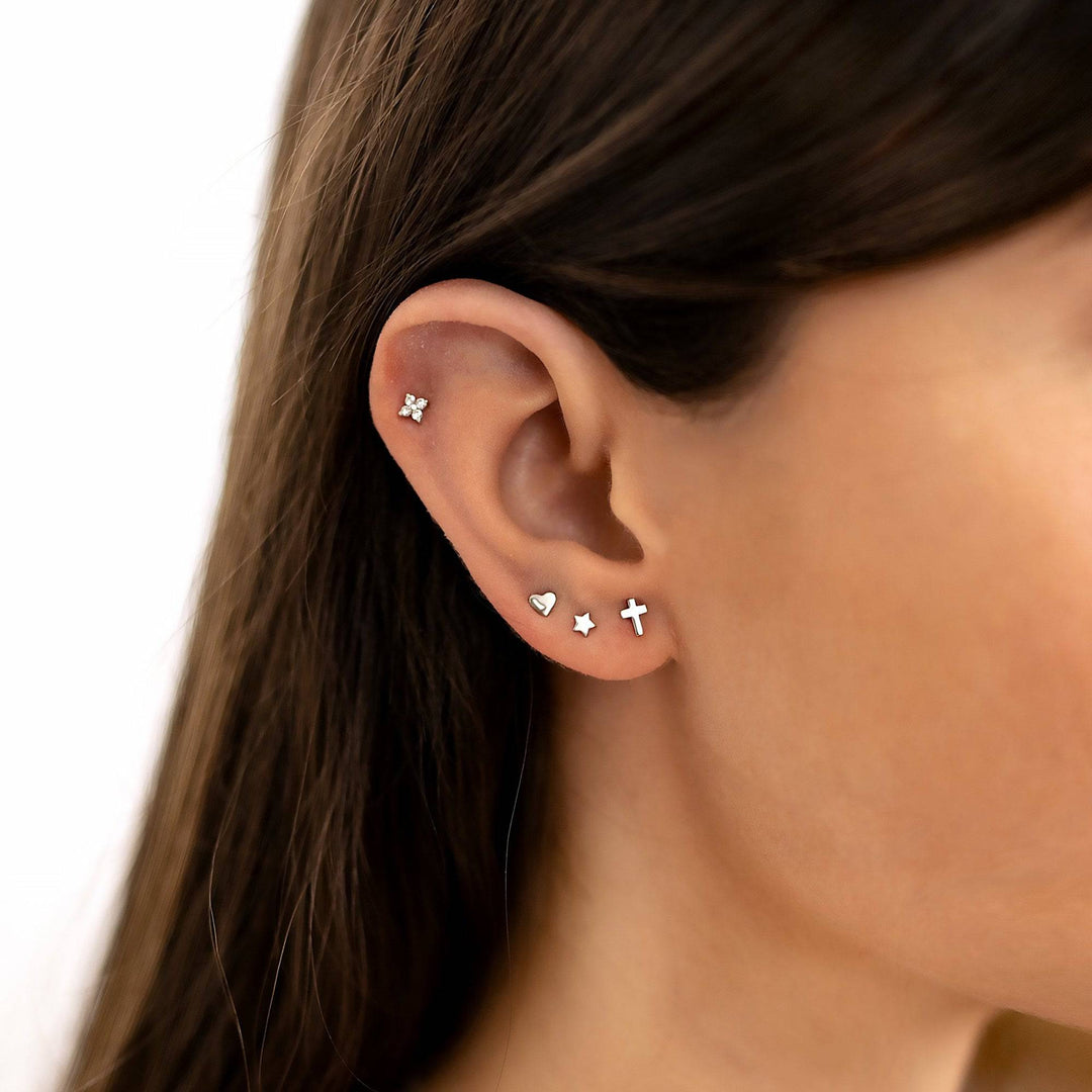 Star Earrings - Luna-Silver-The Livary
