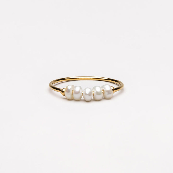 Trendy Mini Pearl Ring - Isolde-5-Gold-The Livary