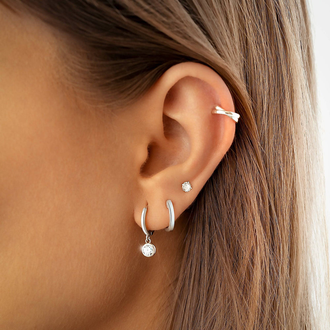 Subtle Stylish Earrings - Nova-Silver-The Livary