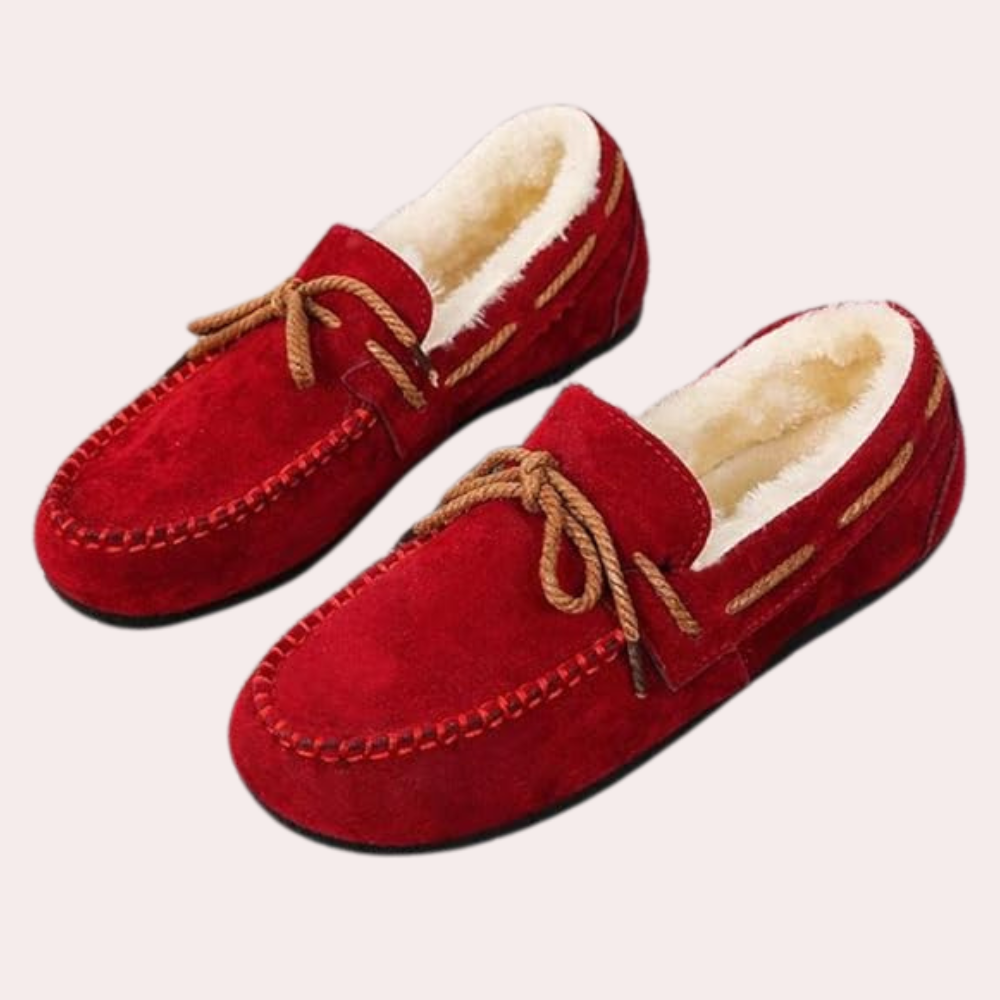 Classic Warm Ladies' Slippers - Selina-Red-2.5-The Livary