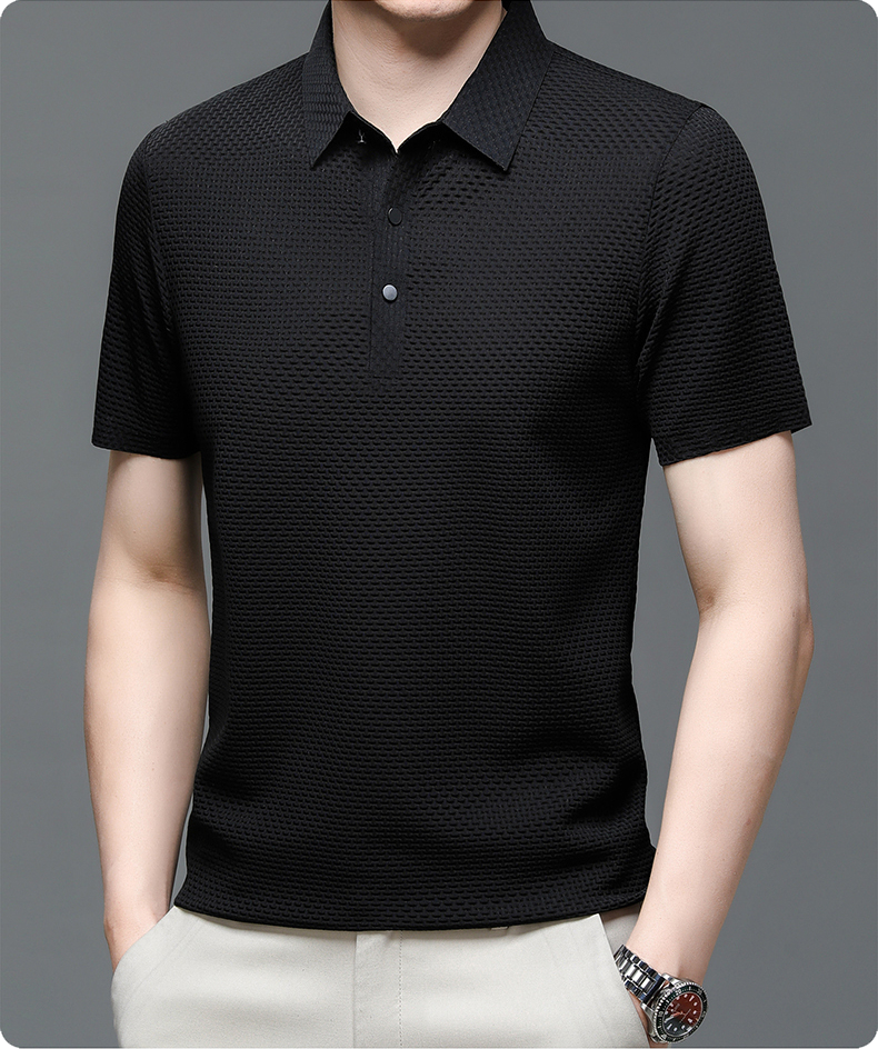 Men's Polo Shirt in Breathable Mesh - Matteo-White-M-The Livary
