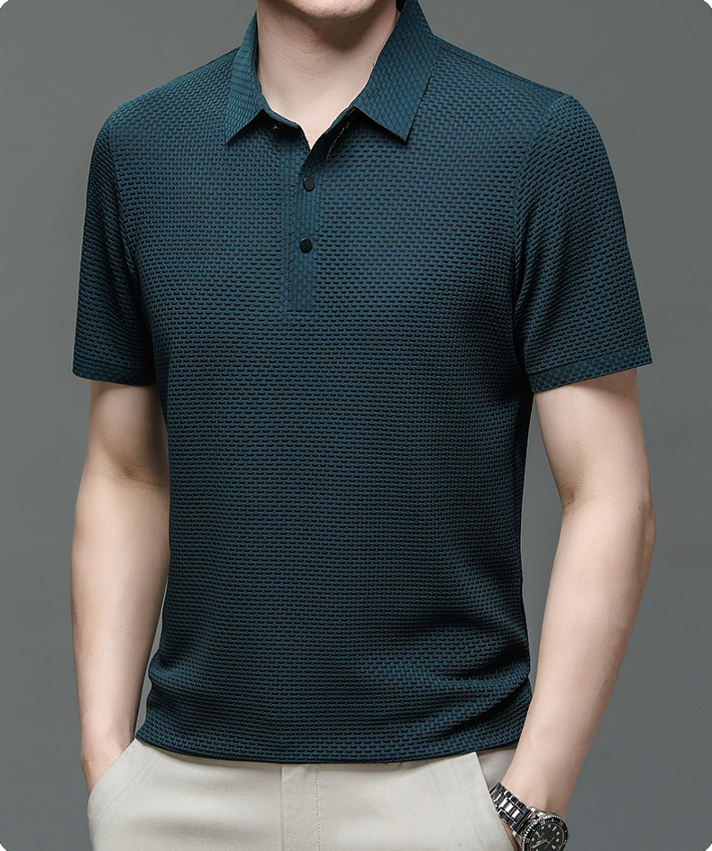 Men's Polo Shirt in Breathable Mesh - Matteo-White-M-The Livary