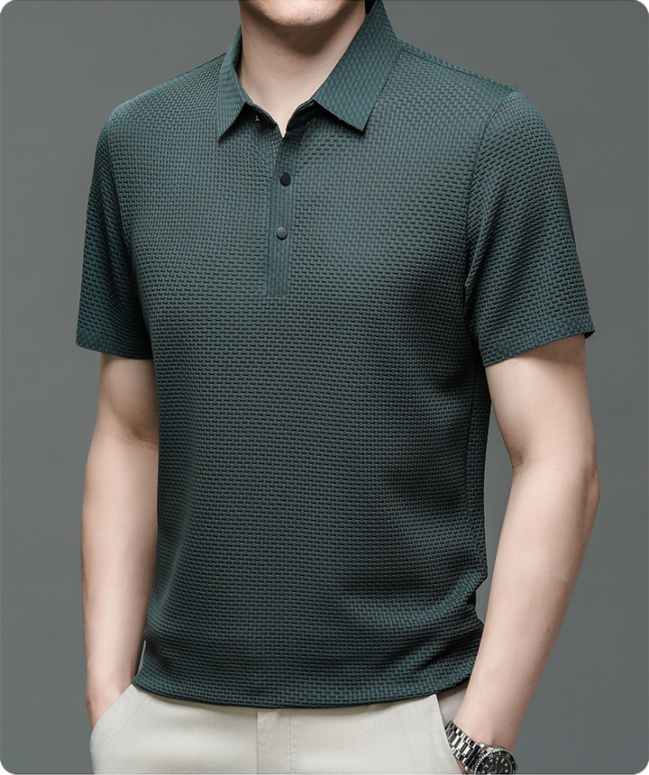 Men's Polo Shirt in Breathable Mesh - Matteo-White-M-The Livary
