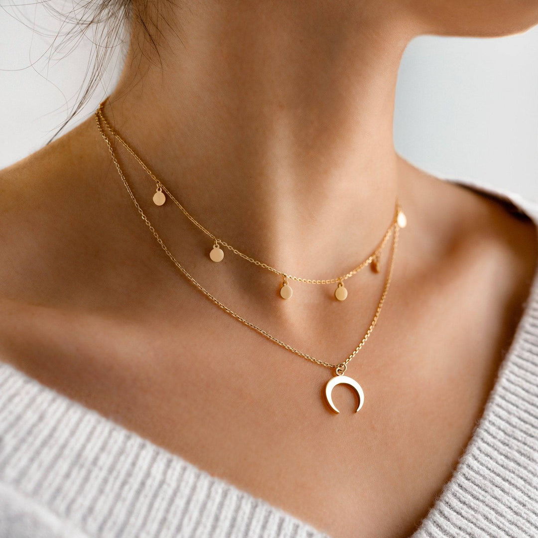 Double Necklace - Luna-Silver-The Livary