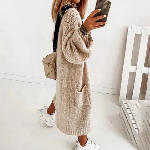 Soft Knit Oversized Women's Cardigan - Sienna-Khaki-XS-The Livary