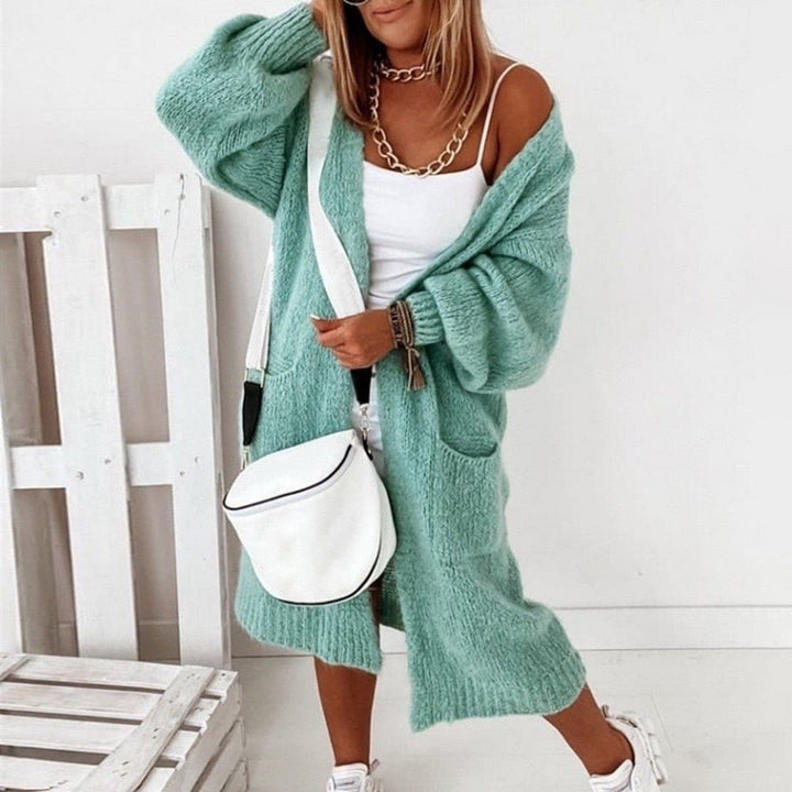 Soft Knit Oversized Women's Cardigan - Sienna-Green-XS-The Livary