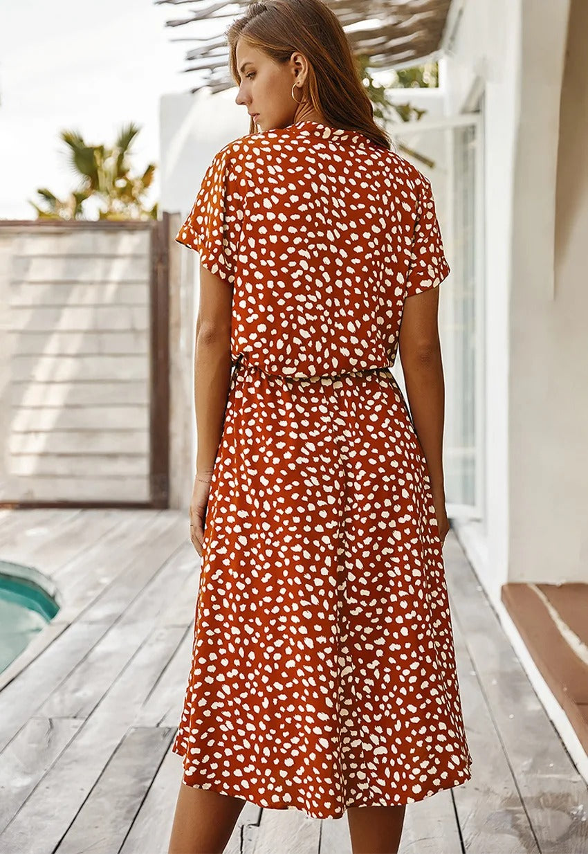 Chic Comfortable Dress - Sophia-Beige-S-The Livary