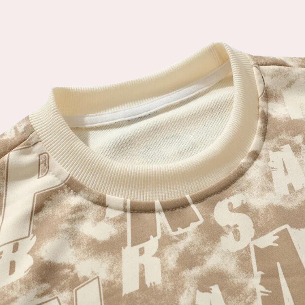 Luxury Sweatshirt for Men - Miles-Khaki-S-The Livary