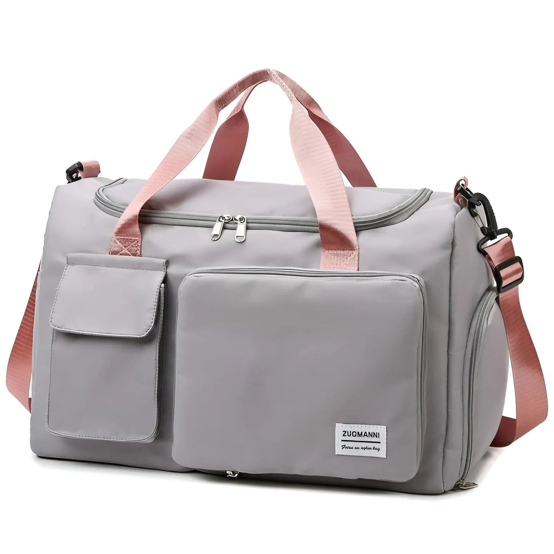 Large Waterproof Weekend Bag - VoyagePro-Grey Pink-The Livary