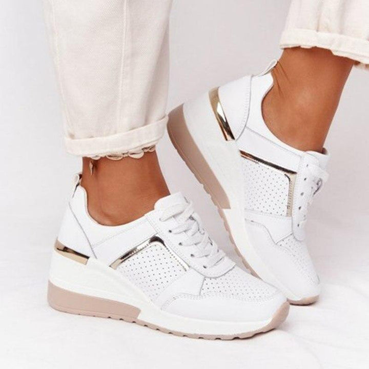 Stylish Orthopaedic Women's Sneakers - Lea-White-3-The Livary