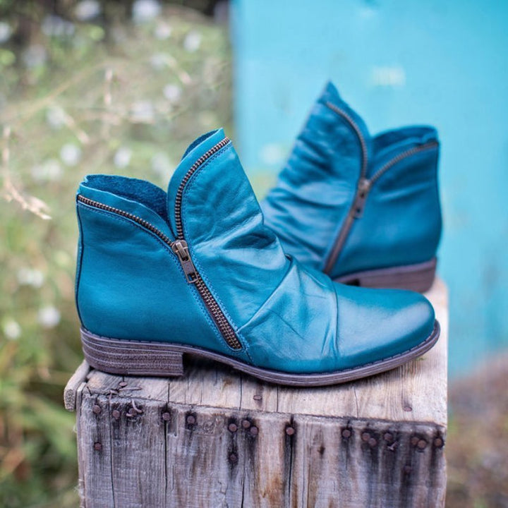 Fashionable Ankle Boots for Cold Days - WinterChic-Blue-2.5-The Livary
