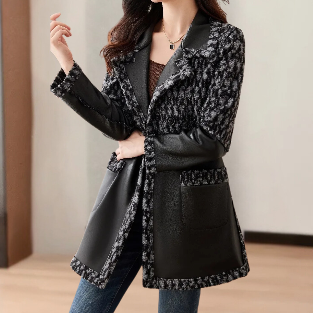 Warm Black Women's Coat with Luxury Finish - Renée-XS-The Livary