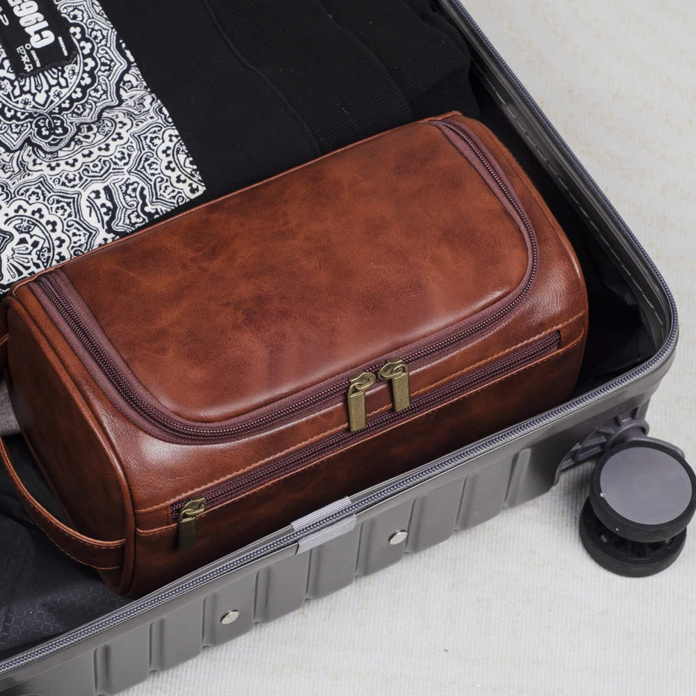 Luxury Toiletry Bags for Travel - Voyago-Dark brown-The Livary