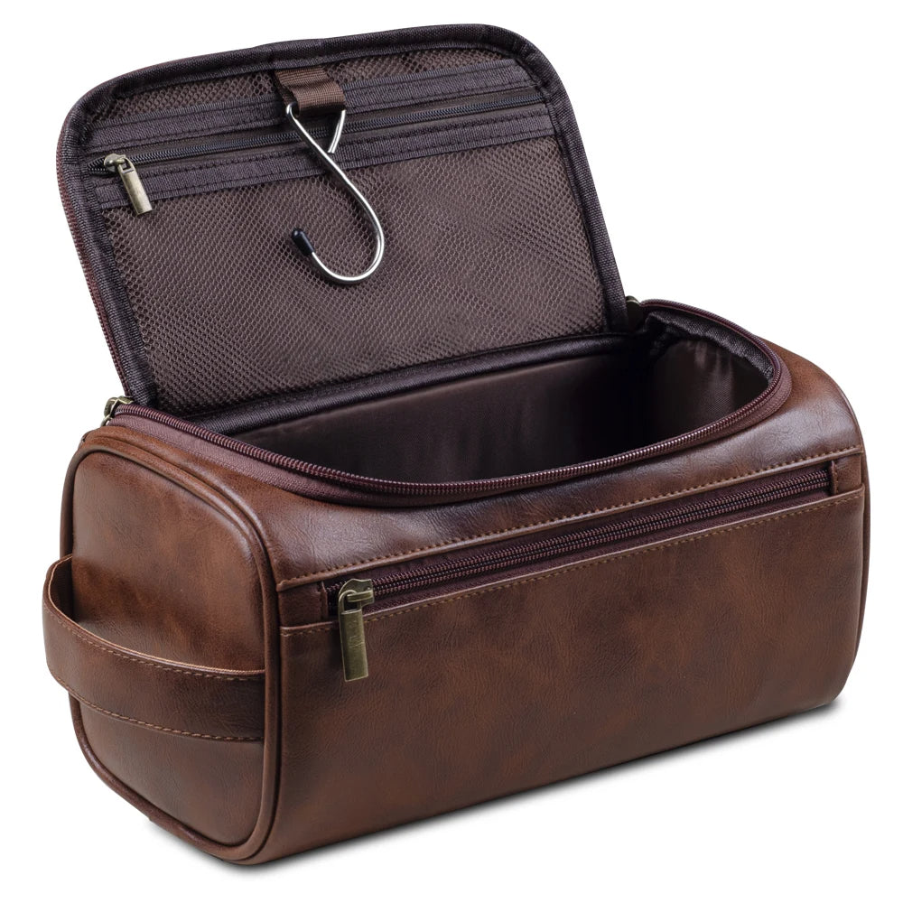Luxury Toiletry Bags for Travel - Voyago-Dark brown-The Livary