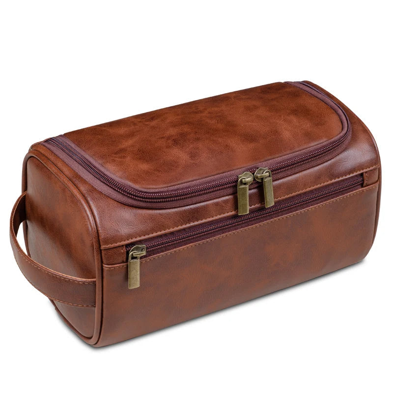 Luxury Toiletry Bags for Travel - Voyago-Brown-The Livary