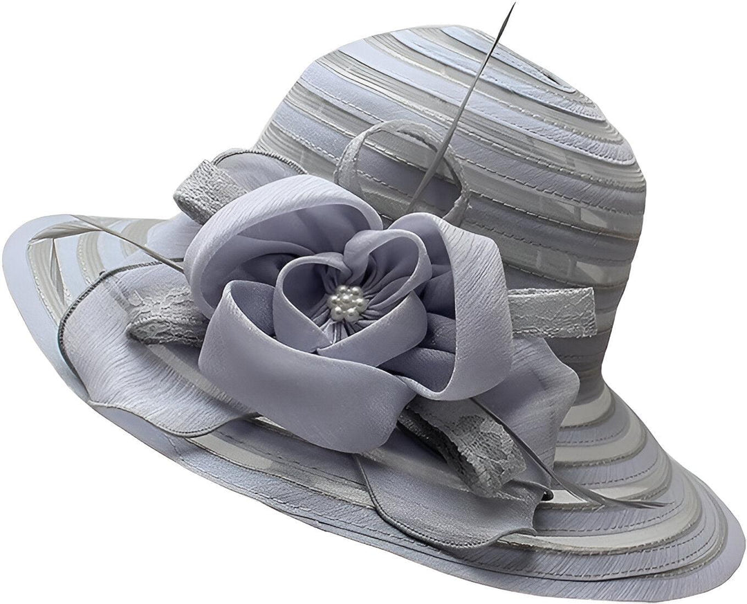 Elegant ladies' sun hat made of organza – Mirielle-Gray-The Livary
