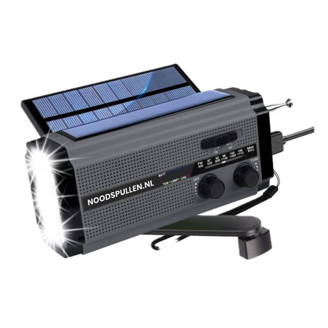3-in-1 Emergency Radio with Dynamo, Solar Panels & Power Bank - SafeWave-The Livary