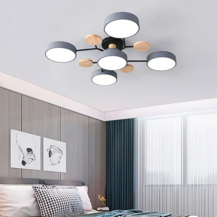 Branching LED Ceiling Lamp - NordicGlow-4 cups-Green-The Livary