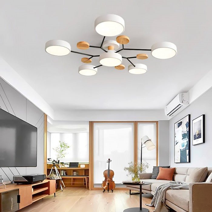 Branching LED Ceiling Lamp - NordicGlow-4 cups-Green-The Livary