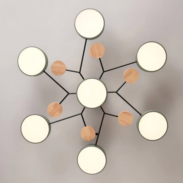 Branching LED Ceiling Lamp - NordicGlow-4 cups-Green-The Livary