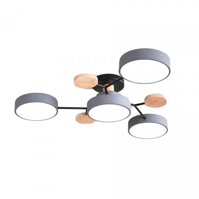 Branching LED Ceiling Lamp - NordicGlow-4 cups-Grey-The Livary